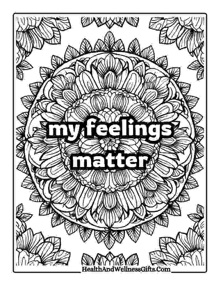 Download Free Mandala Art Therapy Quotes Coloring Pages Floral designs, patterns – Printable PDF 4 Free printable mandala art therapy quotes coloring pages positive emotional mental wellbeing affirmations instant pdf download 4