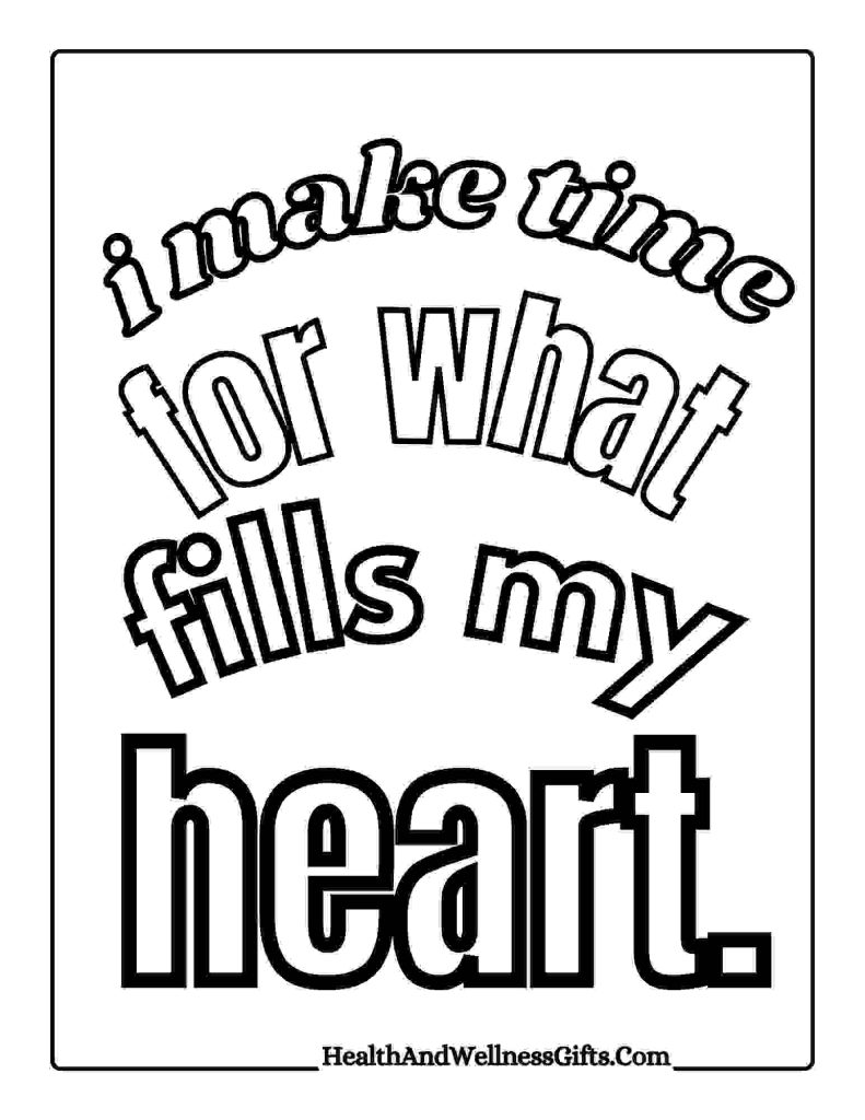Simple affirmations coloring pages mindful and wellness