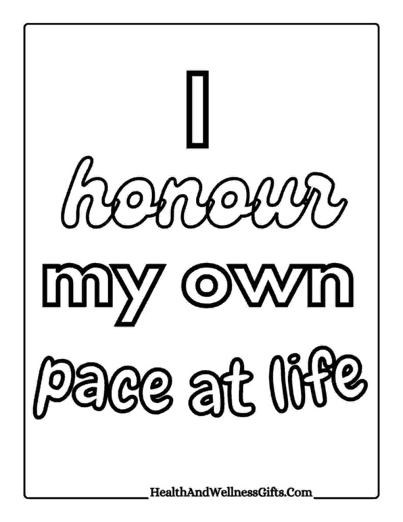 Simple affirmations coloring pages mindful and wellness quotes