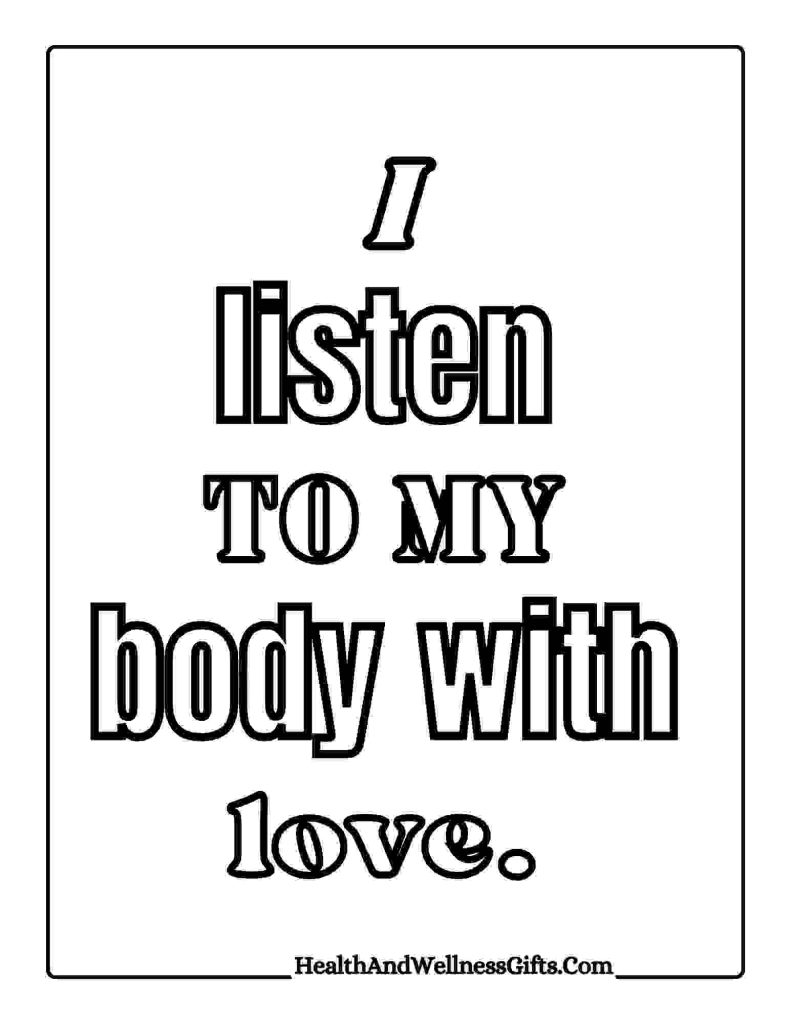 Simple affirmations coloring pages mindful and wellness