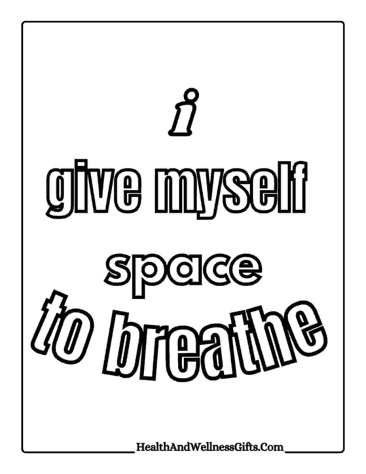 Simple affirmations coloring pages mindful and wellness quotes