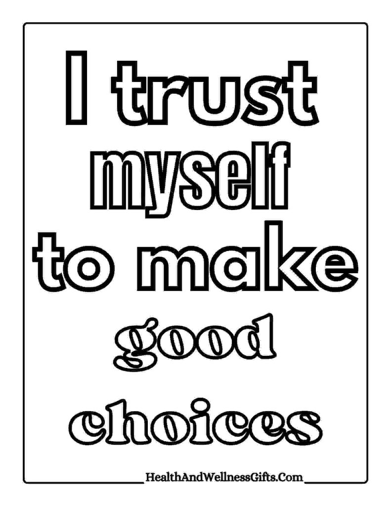 Simple affirmations coloring pages
