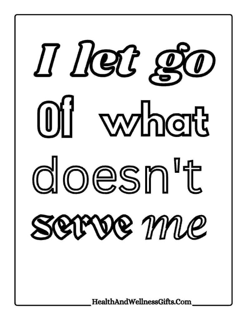 Simple affirmations coloring pages mindful and wellness