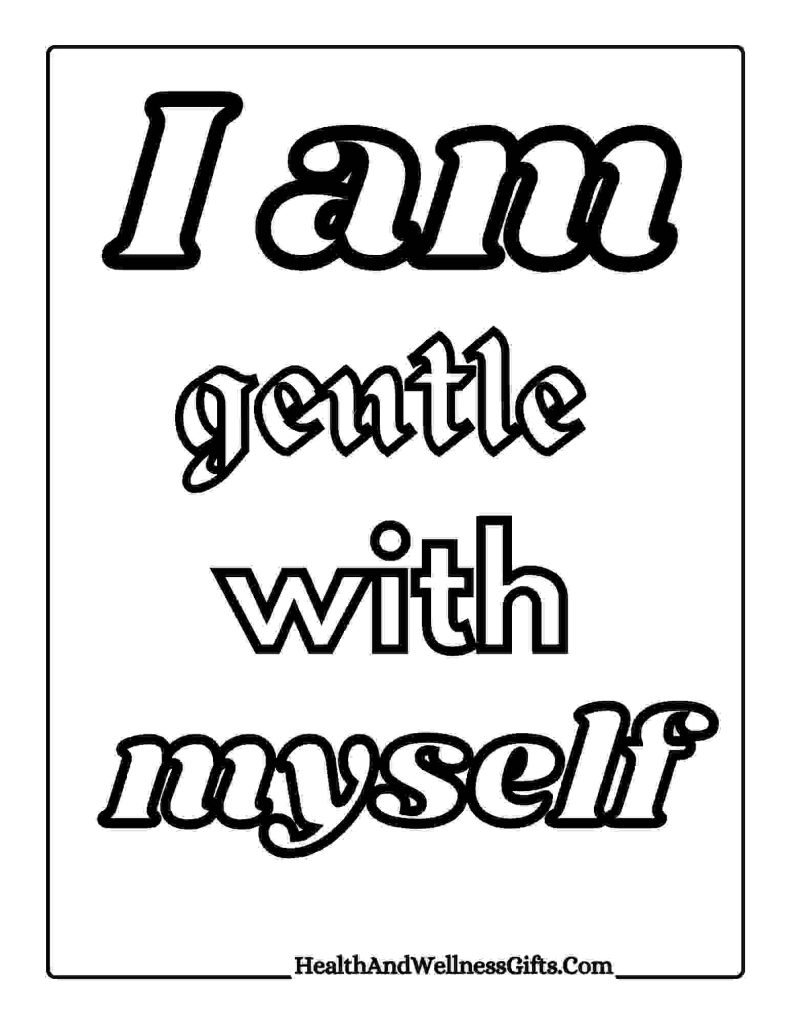 Simple affirmations coloring pages mindful and wellness quotes